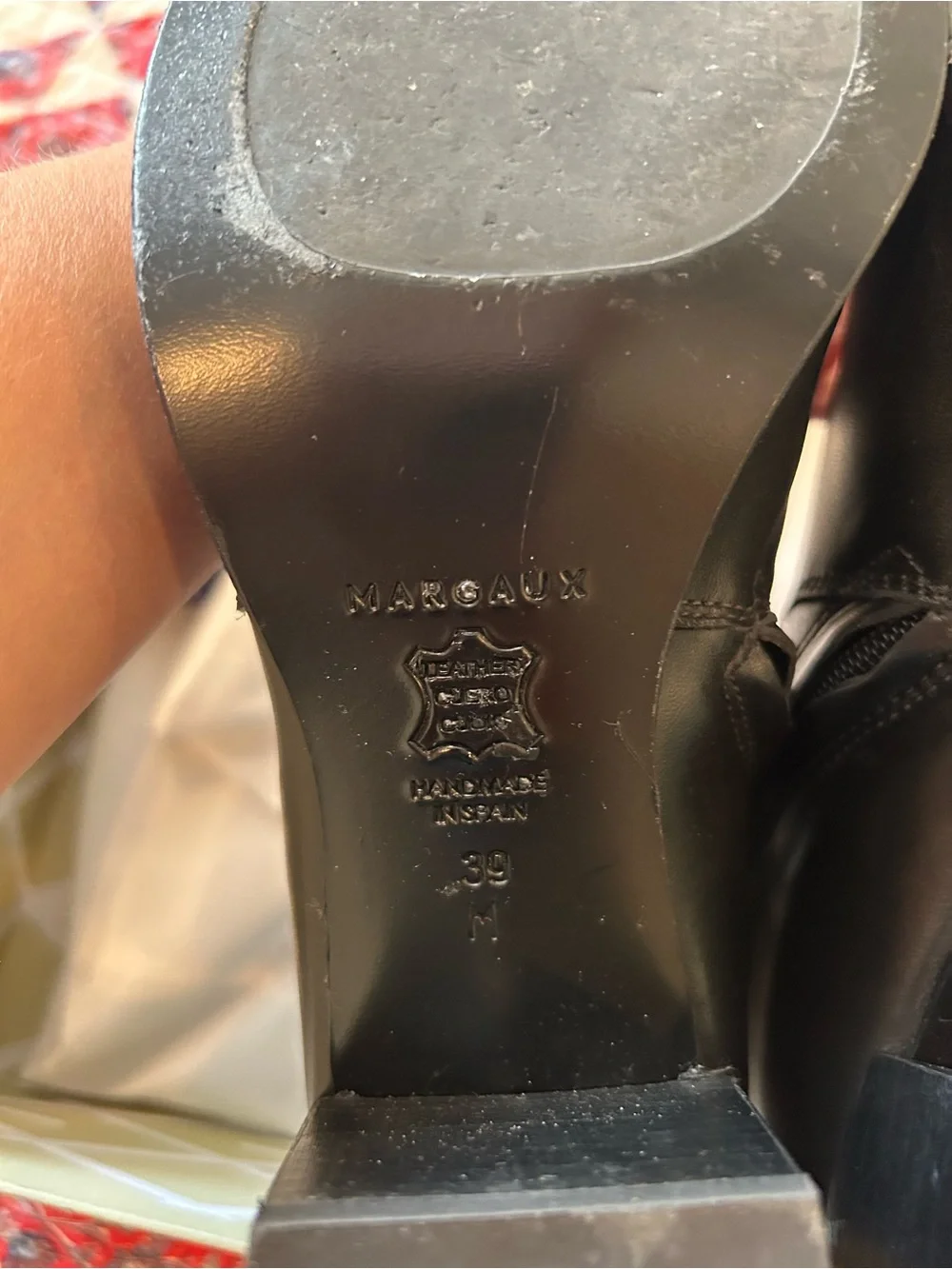 Margaux Black Leather Mid-Heel Ankle Booties